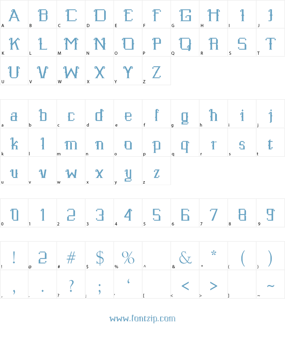 Senzana Font Character